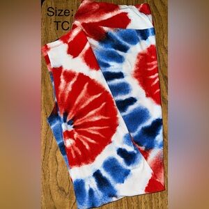 LuLaRoe Leggings, Size: TC, Color: Red, White, Blue